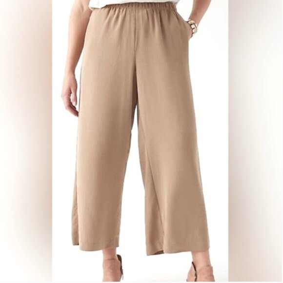 J. Jill Pants - J. Jill Pure Wide-Leg 100% Tencel Culotte Pants Tan Beige Size M